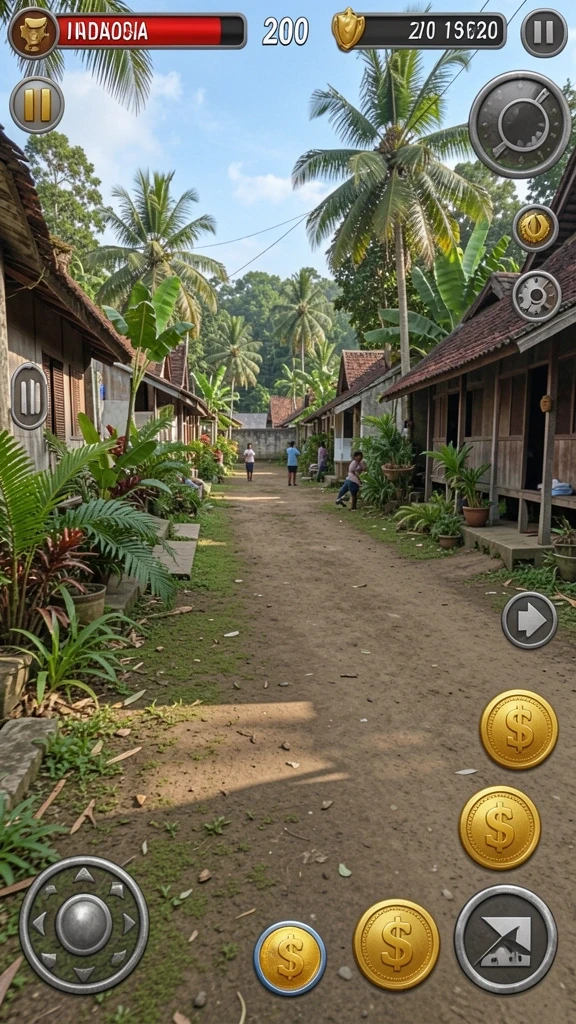 Tangkapan layar menunjukkan karakter utama dalam petualangan yang menegangkan.