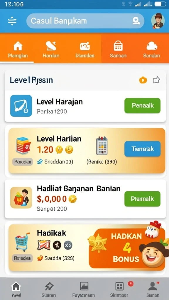 Tampilan awal permainan yang menarik dan mudah dinavigasi.