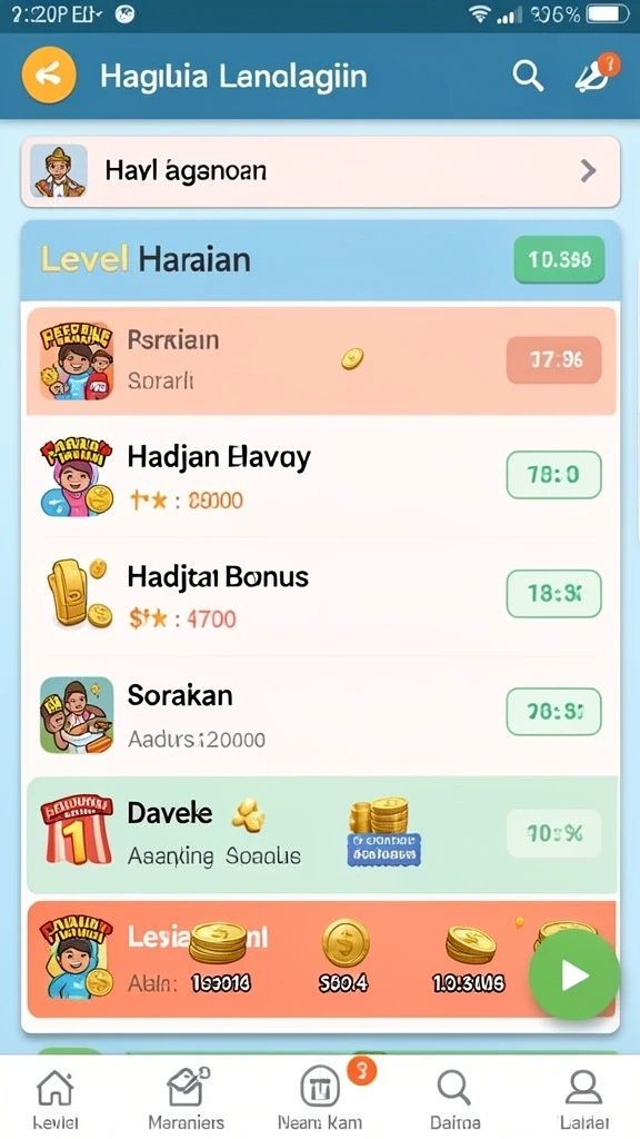 Tampilan grafis GOGOREJEKI yang penuh warna.