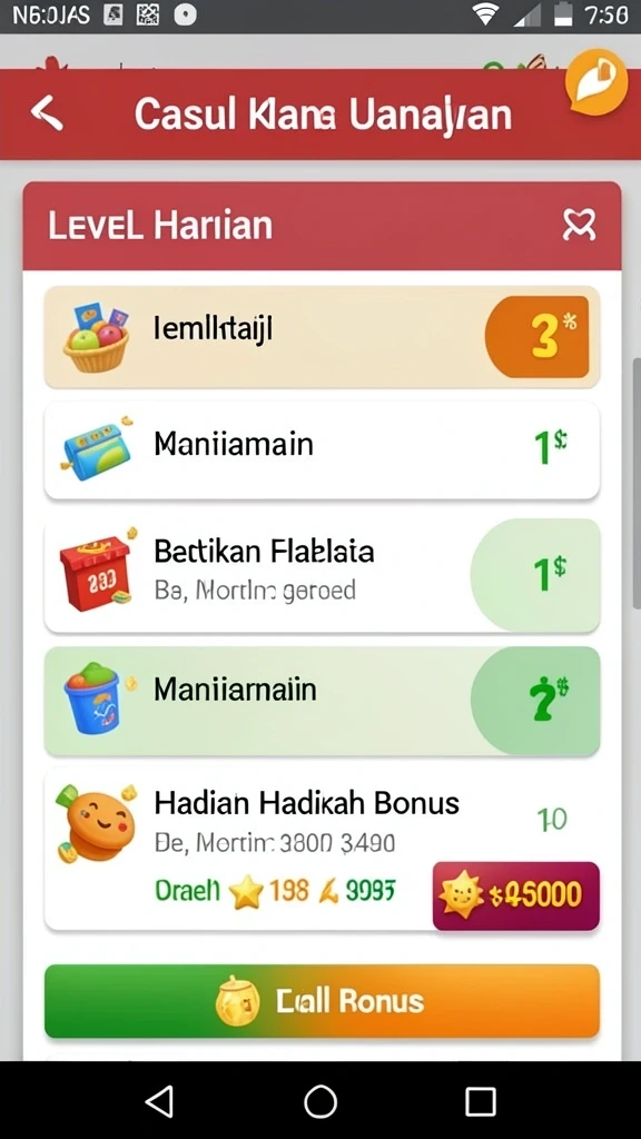 Level permainan yang menantang dan seru.