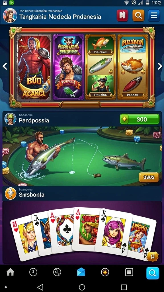 Screenshot permainan slot dengan tema yang berbeda.