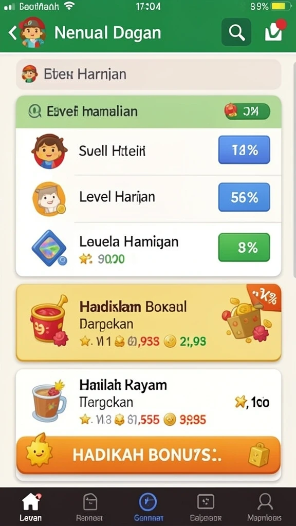 Screenshot menampilkan antarmuka permainan slot yang menarik.
